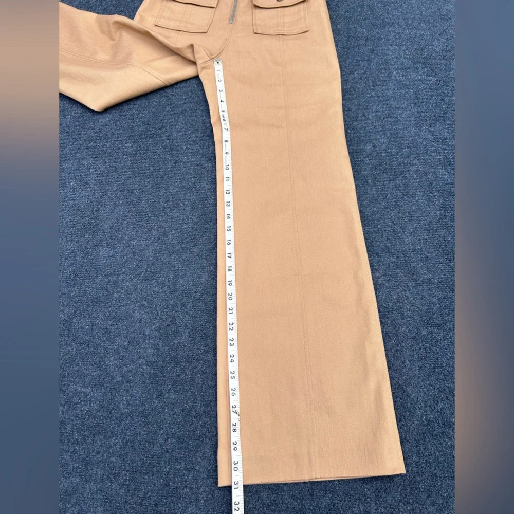 Cinq à Sept Azure Long Wide Leg Jeans Pants in Sahara Tan Trousers Size 6 - Picture 9 of 16